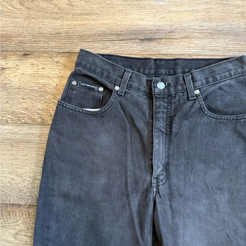 Vintage 90s Faded Black High Waisted Slim Leg Jeans - Picture 8 of 8